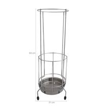 Suporte Porta Guarda Chuvas Aço Cromado Com Bandeja Coletora