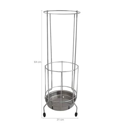 Suporte Porta Guarda Chuvas Aço Cromado Com Bandeja Coletora
