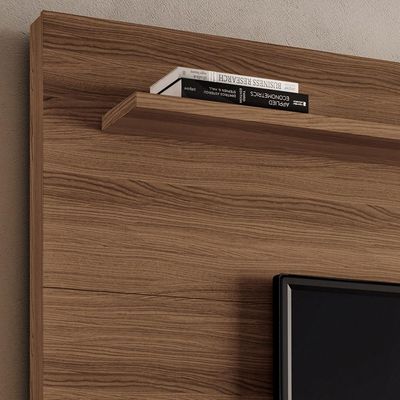 Estante Painel Para TV 65 Pol com Rodízios Cloud B01 Castanho Off White - Lyam Decor