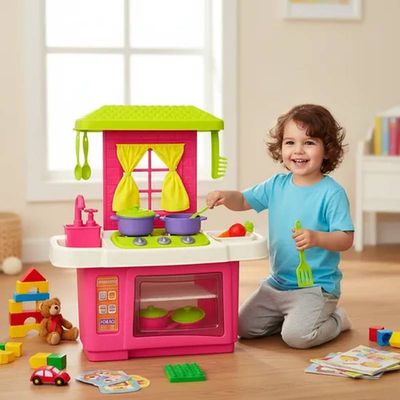 Cozinha Infantil Forno Pia Fogão com Porta Panelas Talheres