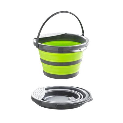 Balde Dobrável Multiuso 04 Litros 24cm x 15cm com Escorredor