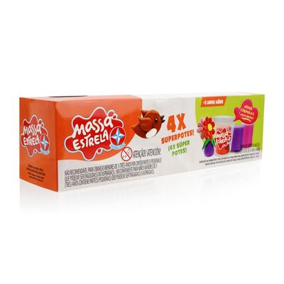 Massinha de modelar 4X Super Potes - Brinquedos Estrela