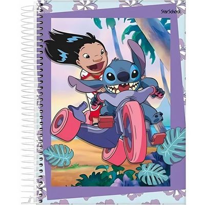 Caderno Espiral Capa Dura 12x1- 192 Folhas - Lilo & Stitch - Starschool
