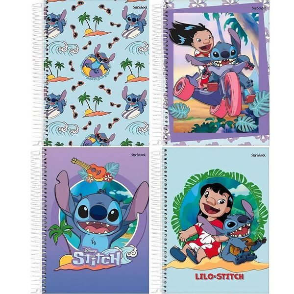 Caderno Espiral Capa Dura 12x1- 192 Folhas - Lilo & Stitch - Starschool