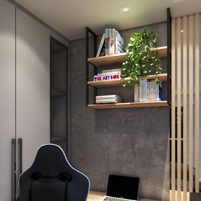 Combo 3 Estantes De Teto Preta 80Cm Em Metal Para Lavabos