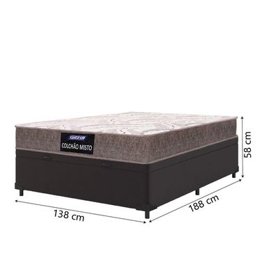 Cama Box Baú Casal Gazin Colchão Com Espuma Camboriú
