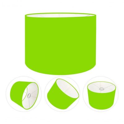 Cúpula Abajur E Luminária Cilíndrica Vivare Cp-7017 ø40x21cm - Bocal Nacional Verde-limão