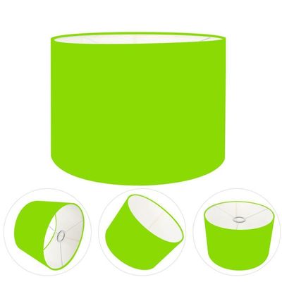 Cúpula Abajur E Luminária Cilíndrica Vivare Cp-7017 ø40x21cm - Bocal Nacional Verde-limão