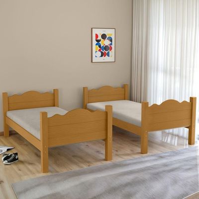 Beliche Pequim Art Panta 100% Mdf C/ Escada Vira 2 Camas P/colchão 188x88- Super Reforçada - Nature