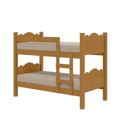 Beliche Pequim Art Panta 100% Mdf C/ Escada Vira 2 Camas P/colchão 188x88- Super Reforçada - Nature