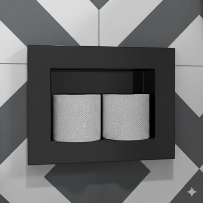Nicho Porta Papel 23x31cm Preto Fosco