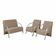 Conjunto Vênus Braços Alumínio Suede Cappuccino
