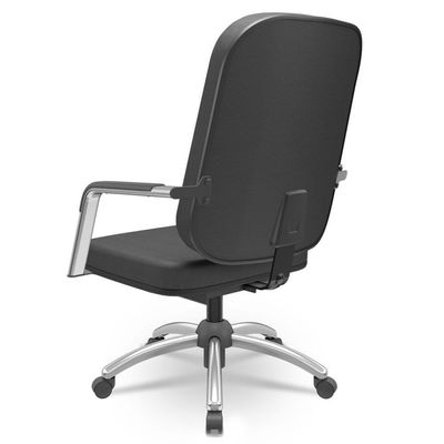 Cadeira De Escritório Giratória Com Braço Cromada Magno P03 Crepe Preto - Lyam Decor