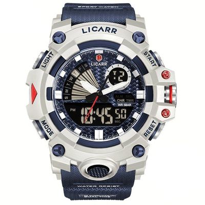 Relógio Licarr Top Luxury - Cronômetro à Prova D'água, Quartzo 9532 Branco Azul