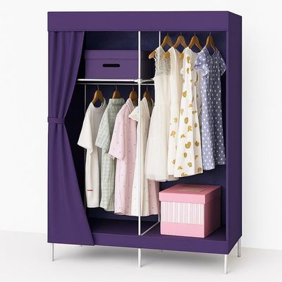 Guarda Roupa Cabideiro Portatil Sapateira Organizadora Multiuso Quarto Closet Camping Praia Roxo