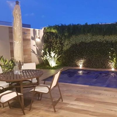Mesa 1,20m Ripada Alumínio Resistente área Externa Piscina Jardim Jantar Marrom