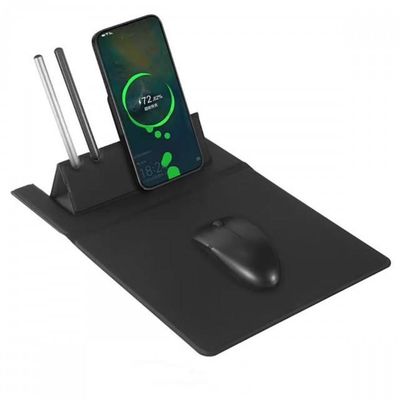 Carregador Celular Inducao Sem Fio Escritorio 3 Em 1 Mousepad Wireless Base Mouse Pad Gamer Compativel Universal Fonte P