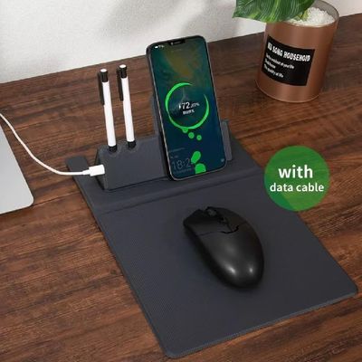 Carregador Celular Inducao Sem Fio Escritorio 3 Em 1 Mousepad Wireless Base Mouse Pad Gamer Compativel Universal Fonte P