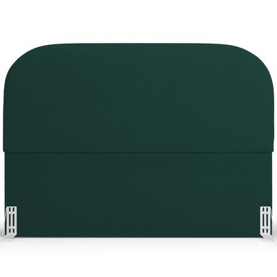 Cabeceira Cama Box Queen 160cm Lanna com Puff Recamier Doha W01  Bouclê Verde - Lyam Decor
