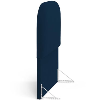 Cabeceira Cama Box 100cm Orgânica Lanna W01 Suede Azul Marinho - Lyam Decor