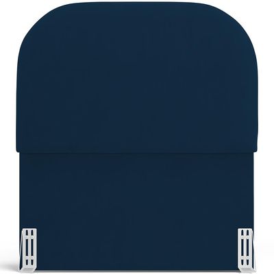 Cabeceira Cama Box 100cm Orgânica Lanna W01 Suede Azul Marinho - Lyam Decor