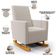 Poltrona de Amamentação com Balanço Ravena W01 Bouclê Creme - Lyam Decor