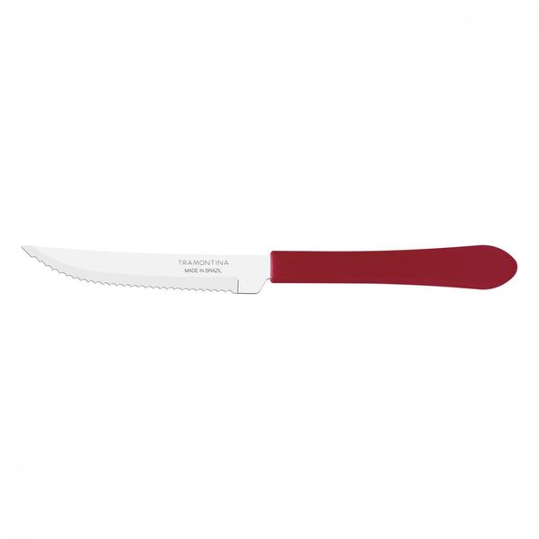 Faca para Churrasco Tramontina Leme com Lamina em Aço Inox e Cabo de Polipropileno Vermelho 4"