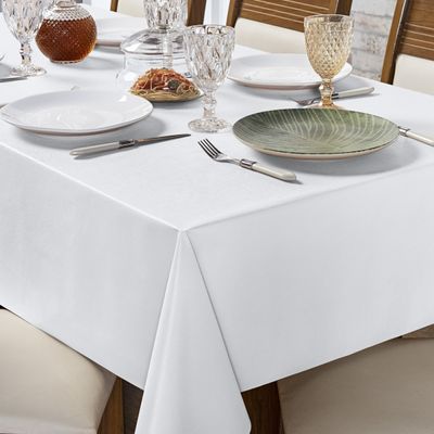 Toalha de Mesa 6 Lugares Térmica Impermeável 1,40 m x 2,00 m 100% Policloreto de Vinila - Branca
