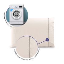 Par de Fronhas 70cm x 50cm 2 Peças Paris  Percal 150 Fios 100% Algodão - Palha