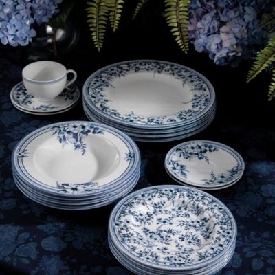 Jogo 6 Pratos Fundos 23cm Porcelana Tramontina Azzura 330ml Servir Sopas Caldos Mesa Posta