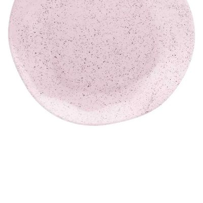 Jogo de 6 Pratos Fundos Oxford Ryo Pink Sand Rosa Claro 22,5cm Porcelana