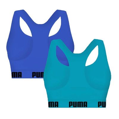 Kit 2 Tops Puma Nadador Sem Costura Feminino P / Azul