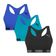 Kit 3 Tops Puma Nadador Sem Costura Feminino G / Preto e Azul