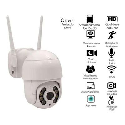 Câmera Ip Icsee ptz speed dome Prova D'água Infravermelho Externa Wifi Hd