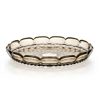 BANDEJA DE SERVIR GUZZINI SMALL EM ACRÍLICO VANITY TERRA 30CM SMOKE 128601STE282