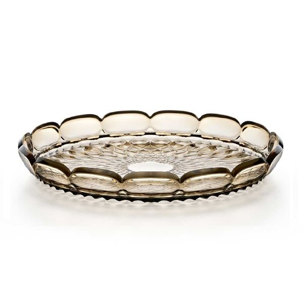 BANDEJA DE SERVIR GUZZINI SMALL EM ACRÍLICO VANITY TERRA 30CM SMOKE 128601STE282