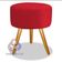 Kit 02 Puff Redondo Pés Palito vermelho