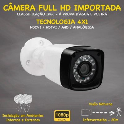 Kit 4 cameras seguranca 2mp Full HD DVR Intelbras 1004c S/ HD