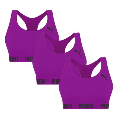 Kit 3 Tops Puma Nadador Sem Costura Feminino M / Lilás