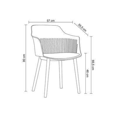 Kit 6 Cadeiras Decorativas Prescott Sala de Jantar PP/PU Cinza G56 - Gran Belo