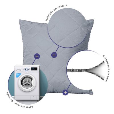Capa de Almofada MR 45cm x 45cm 1 Peça Matelada 100% Poliéster - Cinza