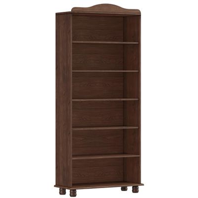 Estante Livreiro Multiuso 5 Prateleiras Madeira Maciça Lazuli F06 Café - Lyam Decor