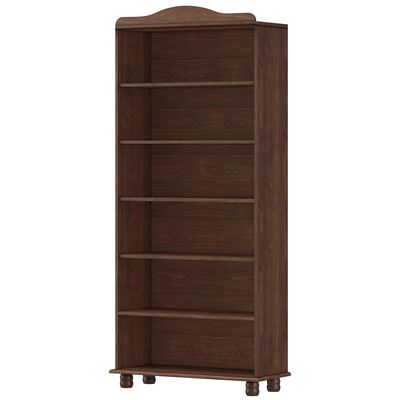 Estante Livreiro Multiuso 5 Prateleiras Madeira Maciça Lazuli F06 Café - Lyam Decor