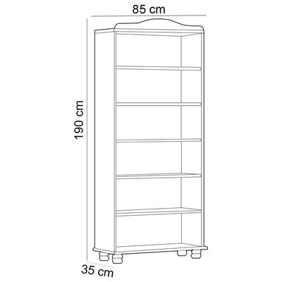 Estante Livreiro Multiuso 5 Prateleiras Madeira Maciça Lazuli F06 Café - Lyam Decor
