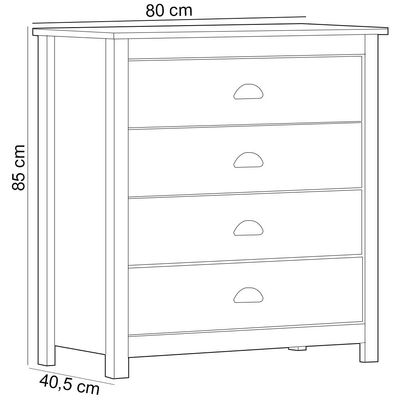 Cômoda Para Quarto Closet 4 Gavetas Madeira Maciça Mazzaro F06 Freijó - Lyam Decor