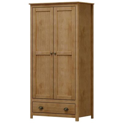 Guarda Roupa Solteiro 2 Portas 1 Gaveta Madeira Maciça Mazzaro F06 Freijó - Lyam Decor