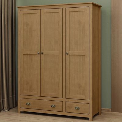 Guarda Roupa Solteiro 3 Portas 2 Gavetas Madeira Maciça Mazzaro F06 Freijó - Lyam Decor