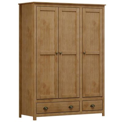 Guarda Roupa Solteiro 3 Portas 2 Gavetas Madeira Maciça Mazzaro F06 Freijó - Lyam Decor