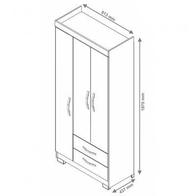 Guarda-roupa 3 Portas Nt 5000 Branco - Notável