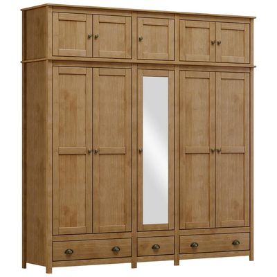 Guarda Roupa Casal 10 Portas Com Espelho e Maleiro Mazzaro F06 Freijó - Lyam Decor